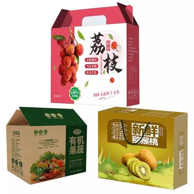 주문을 받아서 만들어진 과일 및 Veg 판지 상자 물결 모양 장방형