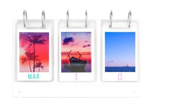 맞춘 깨끗한 아크릴릭 달력 표시는 양면 배밀도 디스켓 사진 프레임을 세웁니다