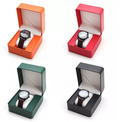 라운드 모서리 PU 가죽 시청 스토리지 박스 플립커버  11X10X7.5cm