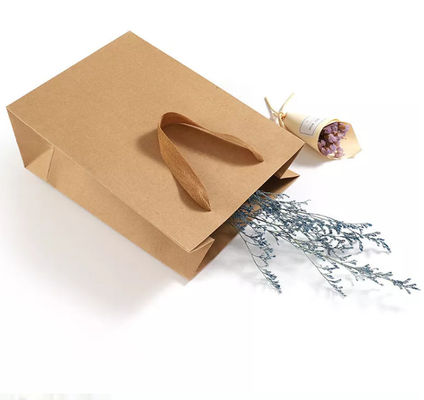주문을 받아서 만들어진 Kraft 종이 핸드백/쇼핑 백은 Compostable를 재생했습니다