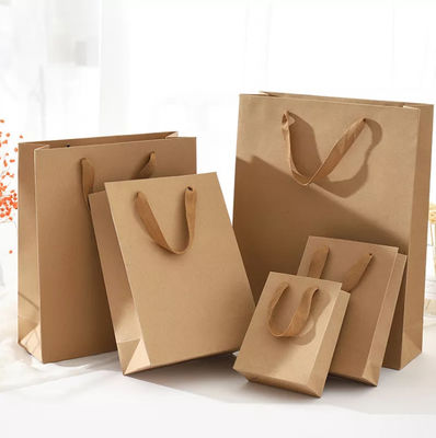주문을 받아서 만들어진 Kraft 종이 핸드백/쇼핑 백은 Compostable를 재생했습니다